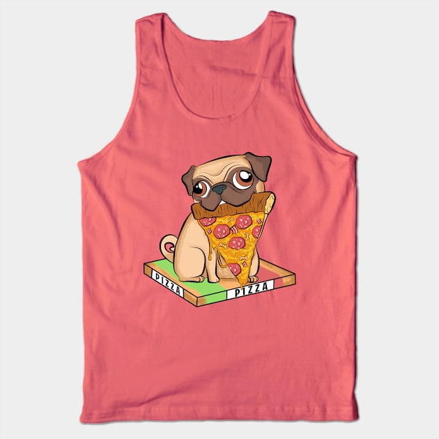 pug pizza funny dogs lovers pizza love Tank Top by the house of parodies